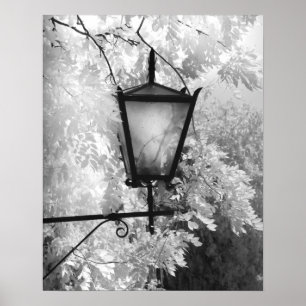 Poster Vue noir et blanc d'une applique d'éclairage
