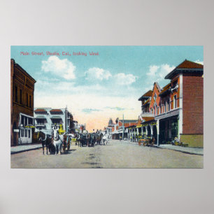 Poster Vue occidentale de StreetVisalia principal, CA 2