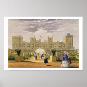 Poster Vue orientale du château et du jardin, Windsor Cas