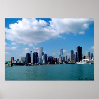 Poster Vue panoramique de Chicago depuis Navy Pier