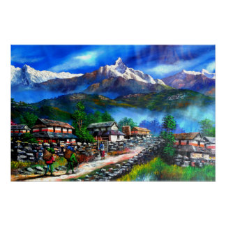 Poster Vue Panoramique De L'Everest Mountain Nepal