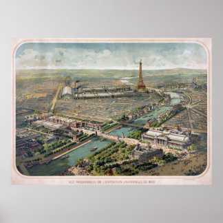 Poster Vue panoramique de l'exposition Paris 1900
