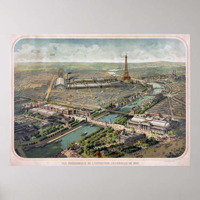 Poster Vue panoramique de l'exposition Paris 1900 (Devant)