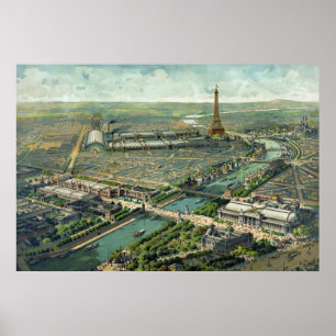 Poster Vue panoramique de l'exposition universelle 1900
