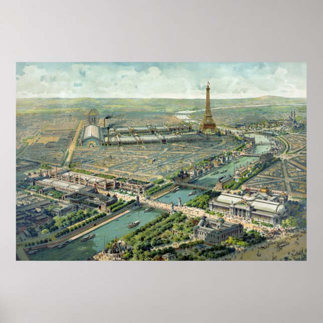 Poster Vue panoramique de l'exposition universelle 1900 (Devant)