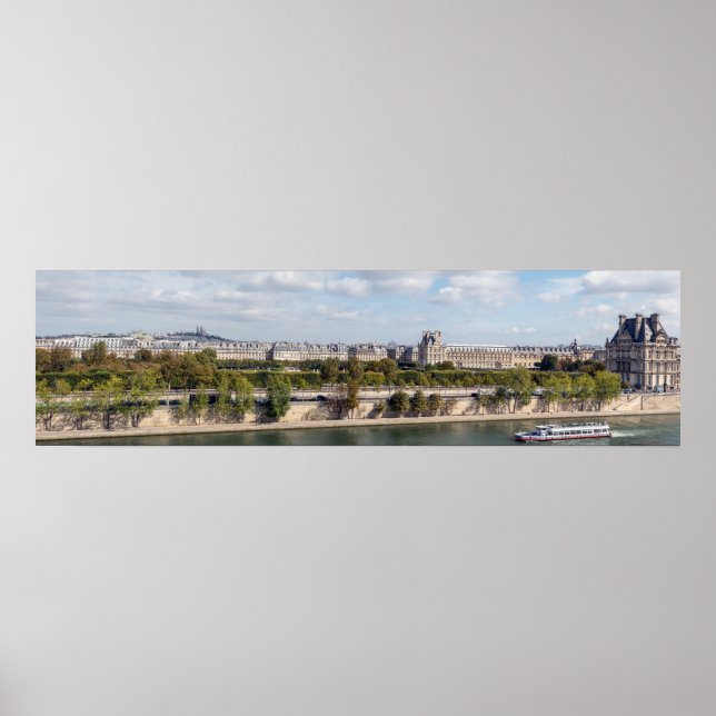 Poster Vue panoramique de Paris depuis le toit du Musée d (Devant)