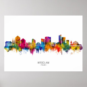 Poster Vue panoramique de Wrocław Pologne