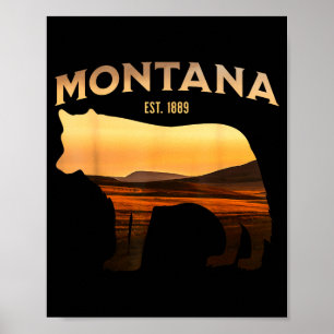 Poster Vue panoramique du Montana Est 1889 Wolf Scenic Wi