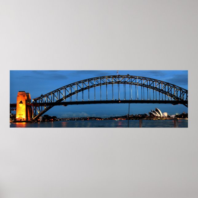 Poster Vue panoramique du pont du port de Sydney (Devant)