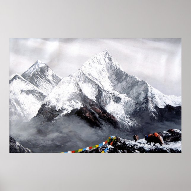 Poster Vue Panoramique Sur Everest Mountain (Devant)