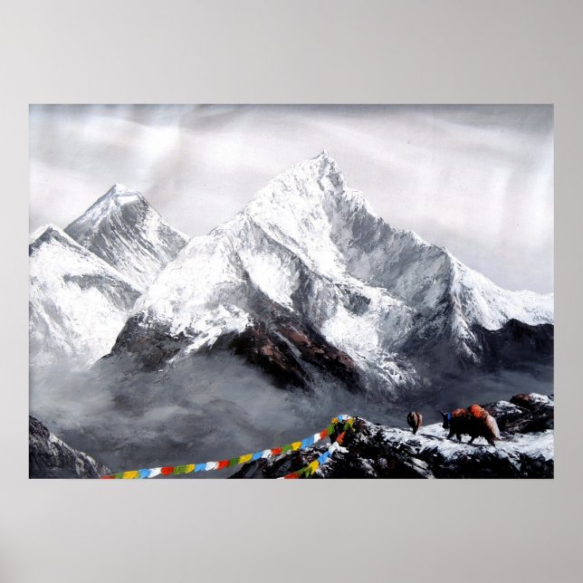 Poster Vue Panoramique Sur Everest Mountain (Devant)