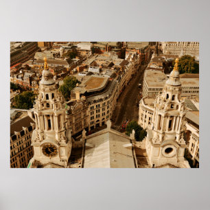 Poster Vue panoramique sur le toit de Londres avec archit