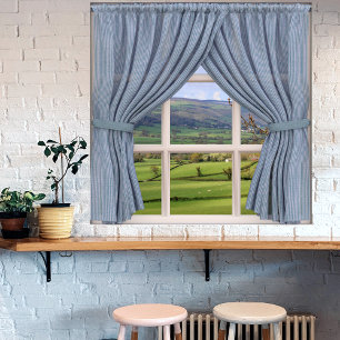 Poster Vue parfaite : Fake Window on Valley and Hills