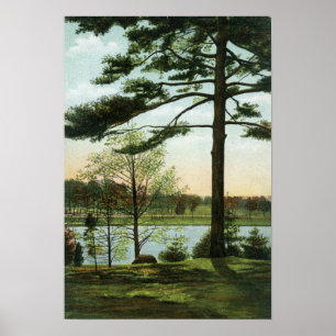 Poster Vue pittoresque au réservoir de Chestnut Hill