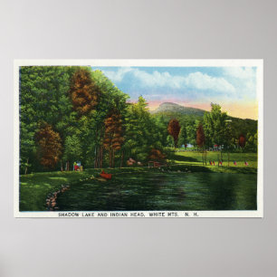 Poster Vue pittoresque de lac shadow et de tête indienne
