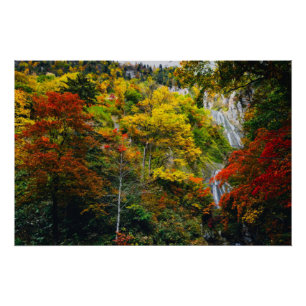 Poster Vue pittoresque de l'automne Hagoromo Falls Hokkai