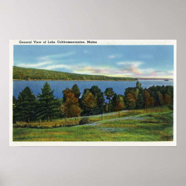 Poster Vue pittoresque du lac Cobbosseecontee (Devant)