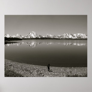 Poster Vue pittoresque grande de parc national de Teton