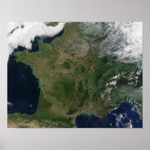 Poster Vue satellite de la France