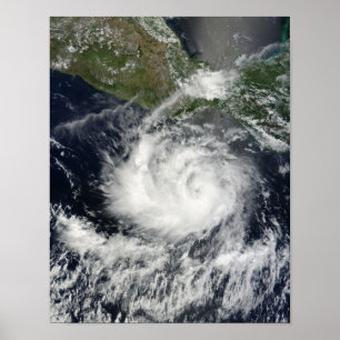 Poster Vue satellite de la tempête tropicale Darby