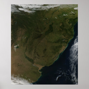 Poster Vue satellite de l'Amérique du Sud