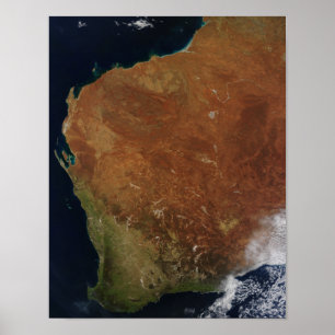 Poster Vue satellite de l'Australie occidentale