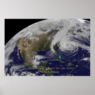 Poster Vue satellite de l'ouragan Sandy