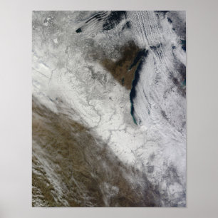 Poster Vue satellite de neige et de froid