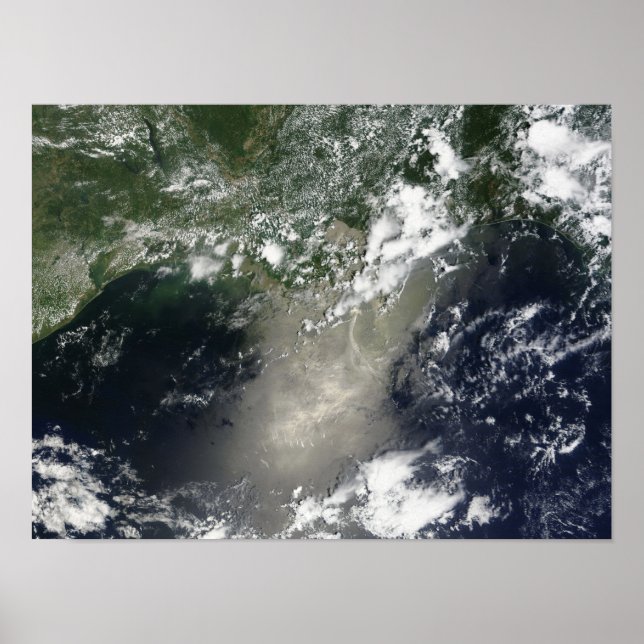 Poster Vue satellite des stries et rubans d'huile (Devant)