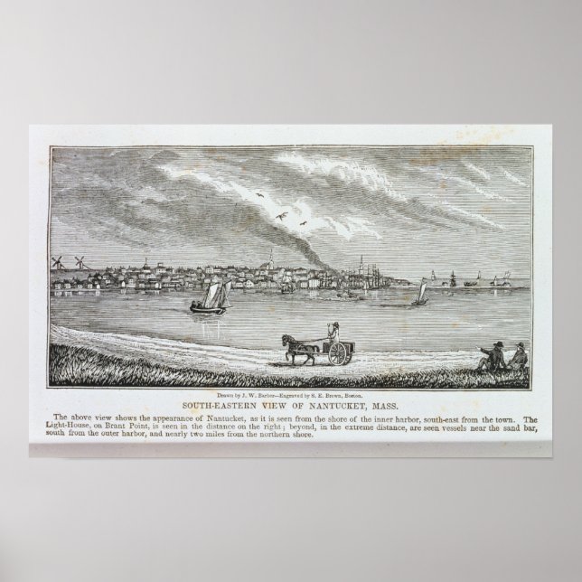Poster Vue sud-est de Nantucket (Devant)