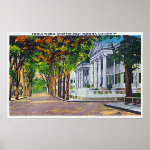 Poster Vue supérieure de rue principale des manoirs