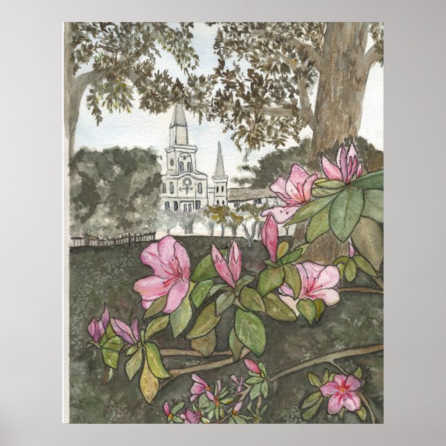 Poster Vue sur la cathédrale (Devant)