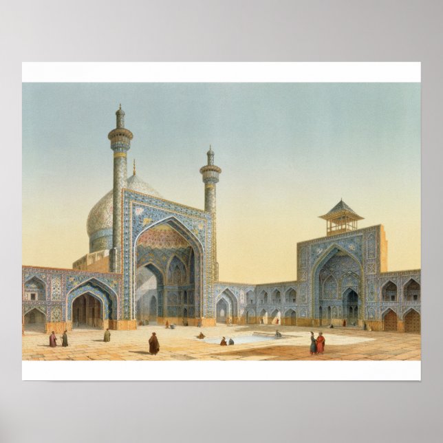 Poster Vue sur la cour du Mesdjid-i-Shah, Isfah (Devant)