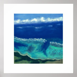 Poster Vue sur la mer d'Okinawa (Carré zen)