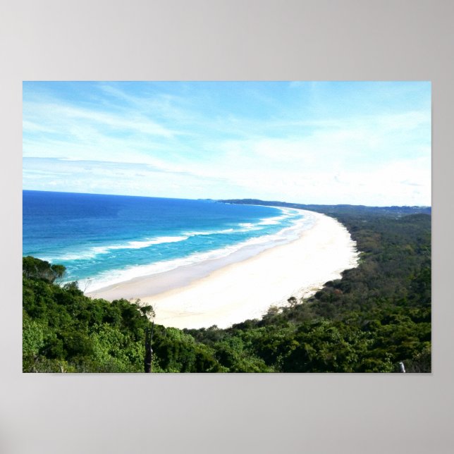 Poster Vue sur la plage de Byron Bay (Devant)
