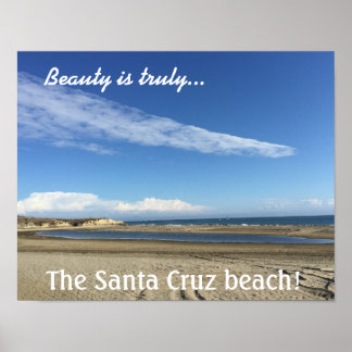 Poster Vue sur la plage sur la Père Noël Cruz Boardwalk