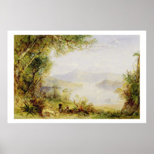 Poster Vue sur la rivière Hudson, vers 1840-45 (huile sur