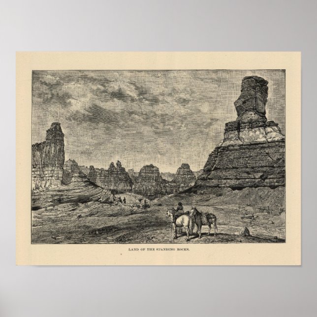 Poster Vue sur la terre des rochers permanents (Devant)