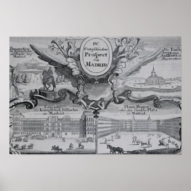 Poster Vue sur la ville de Madrid (Devant)