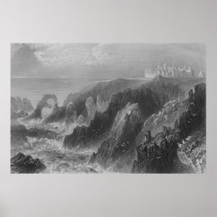 Poster Vue sur le château de Slaines, près de Peterhead