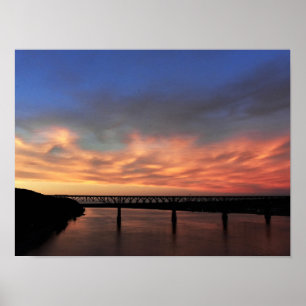Poster Vue sur le coucher de soleil avec The Walkway sur 