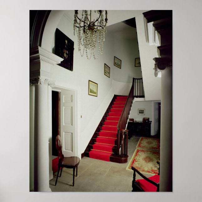 Poster Vue sur le hall et l'escalier (Devant)