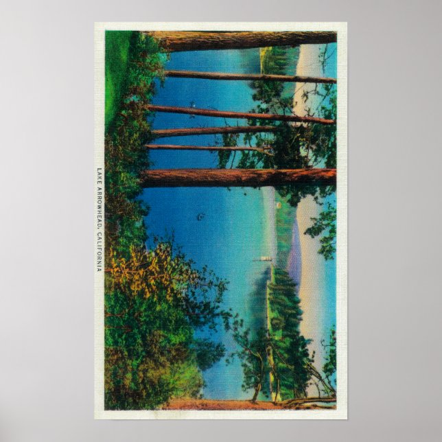 Poster Vue sur le lac ArrowheadLac Arrowhead, CA (Devant)