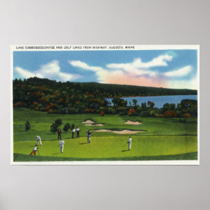 Poster Vue sur le lac Cobbosseecontee et Golf Links