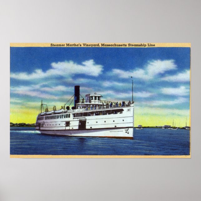 Poster Vue sur le martha's Vineyard Steamer (Devant)