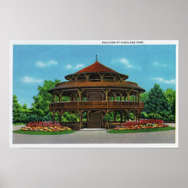 Poster Vue sur le Pavillon Highland Park (Devant)