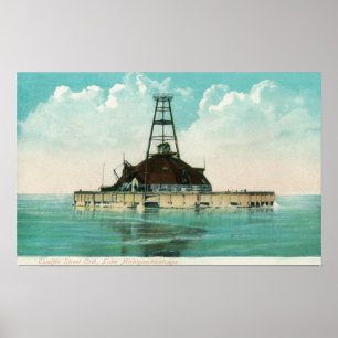 Poster Vue sur le phare de Tweldouzième Street Crib