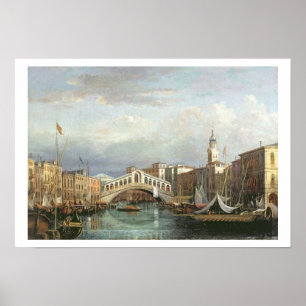Poster Vue sur le pont du Rialto à Venise