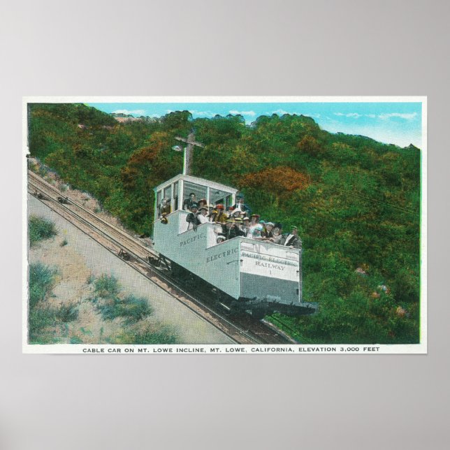Poster Vue sur le téléphérique du mont Lowe Incline (Devant)