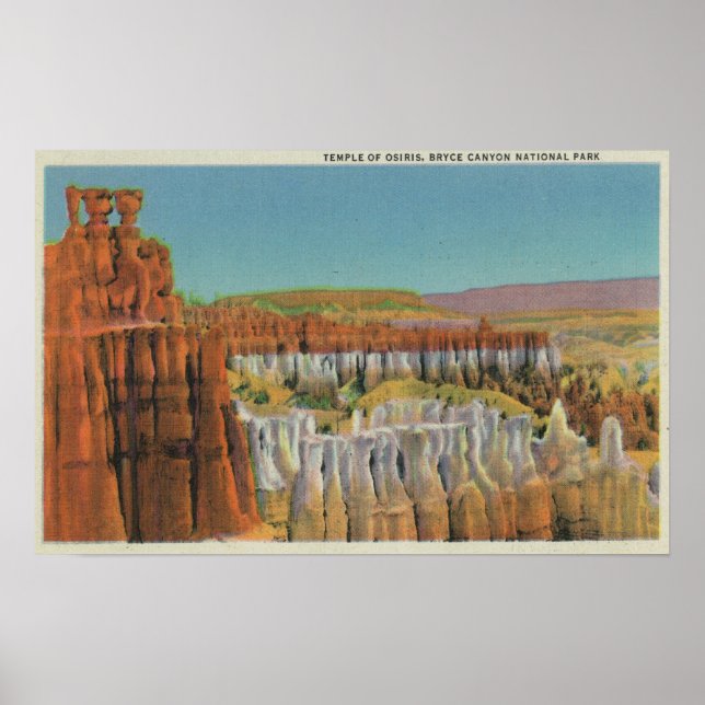 Poster Vue sur le temple d'Osiris (Devant)